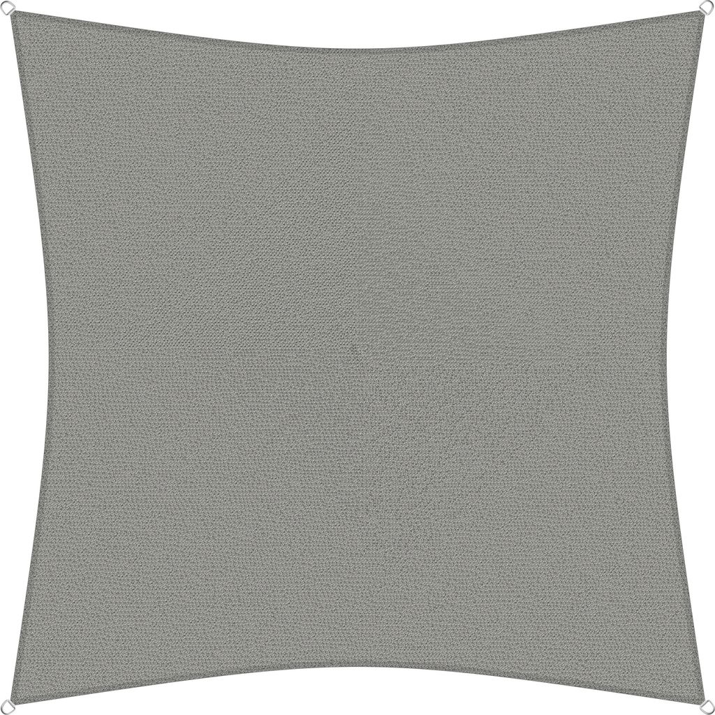 sunprotect 83264 Professional Sonnensegel, 3,6 x 3,6 m, Quadrat, wind- & wasserdurchlässig, grausilber
