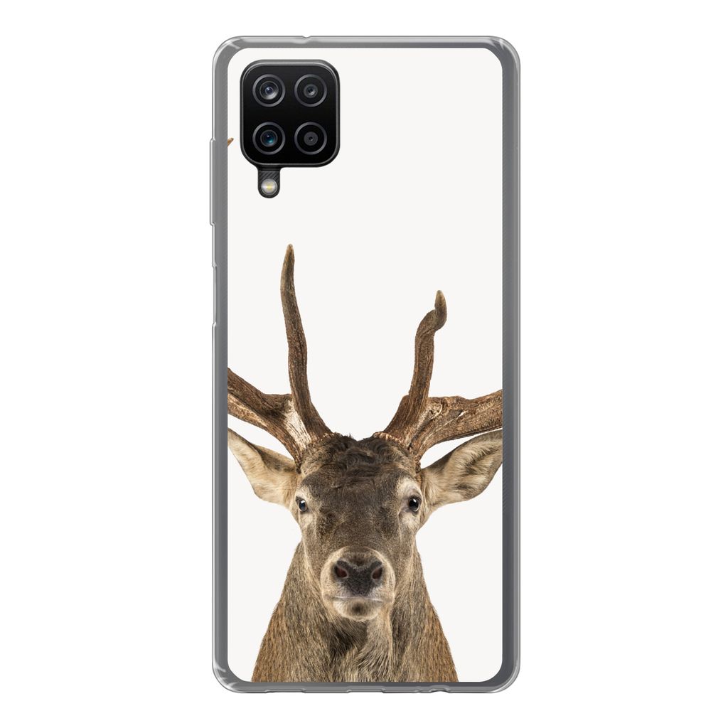 MuchoWow Handyhülle Schutzhülle Hülle für Samsung Galaxy A12 Hirsche - Tiere - Geweih - Kinder - Jungen Silikon Softcase Handy Hülle - Bild