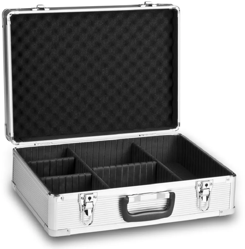Mallette de Transport Photo en Aluminium Argenté avec Mousse prédécoupée
