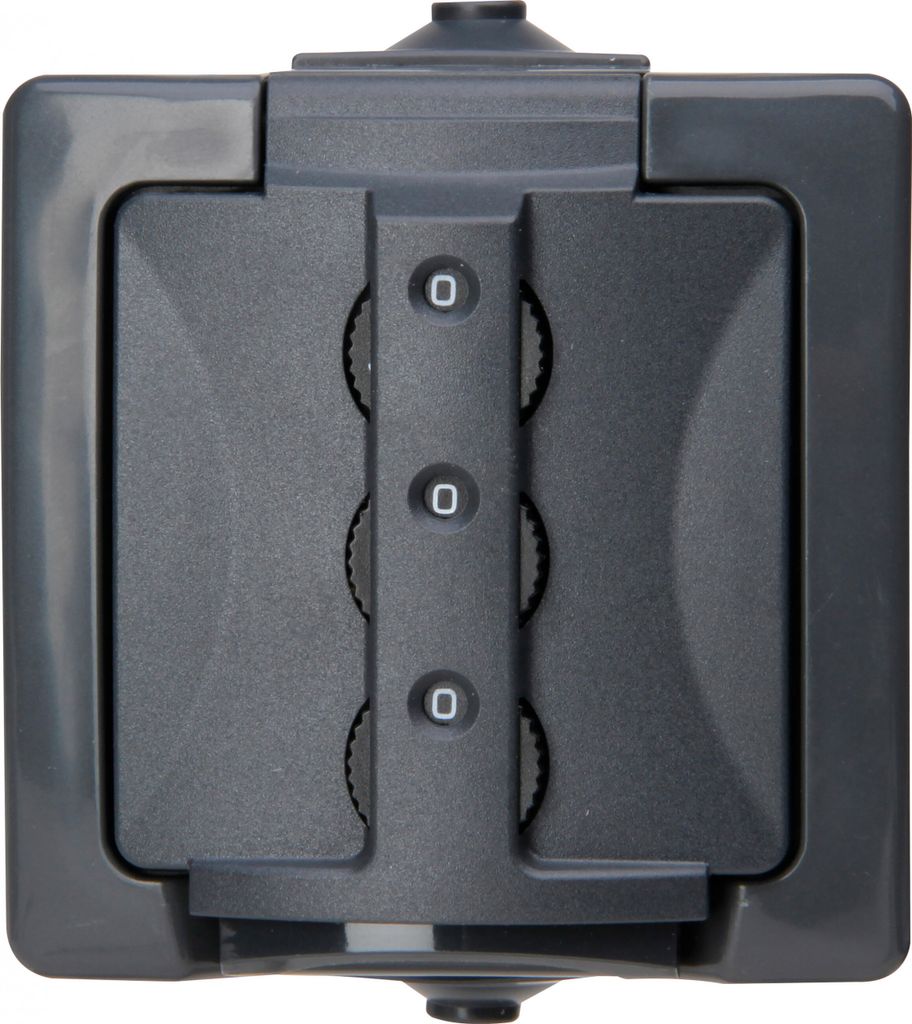 KOPP NAUTIC Schutzkontakt-Steckdose mit Zahlenschloss Feuchtraum Aufputz IP44 anthrazit