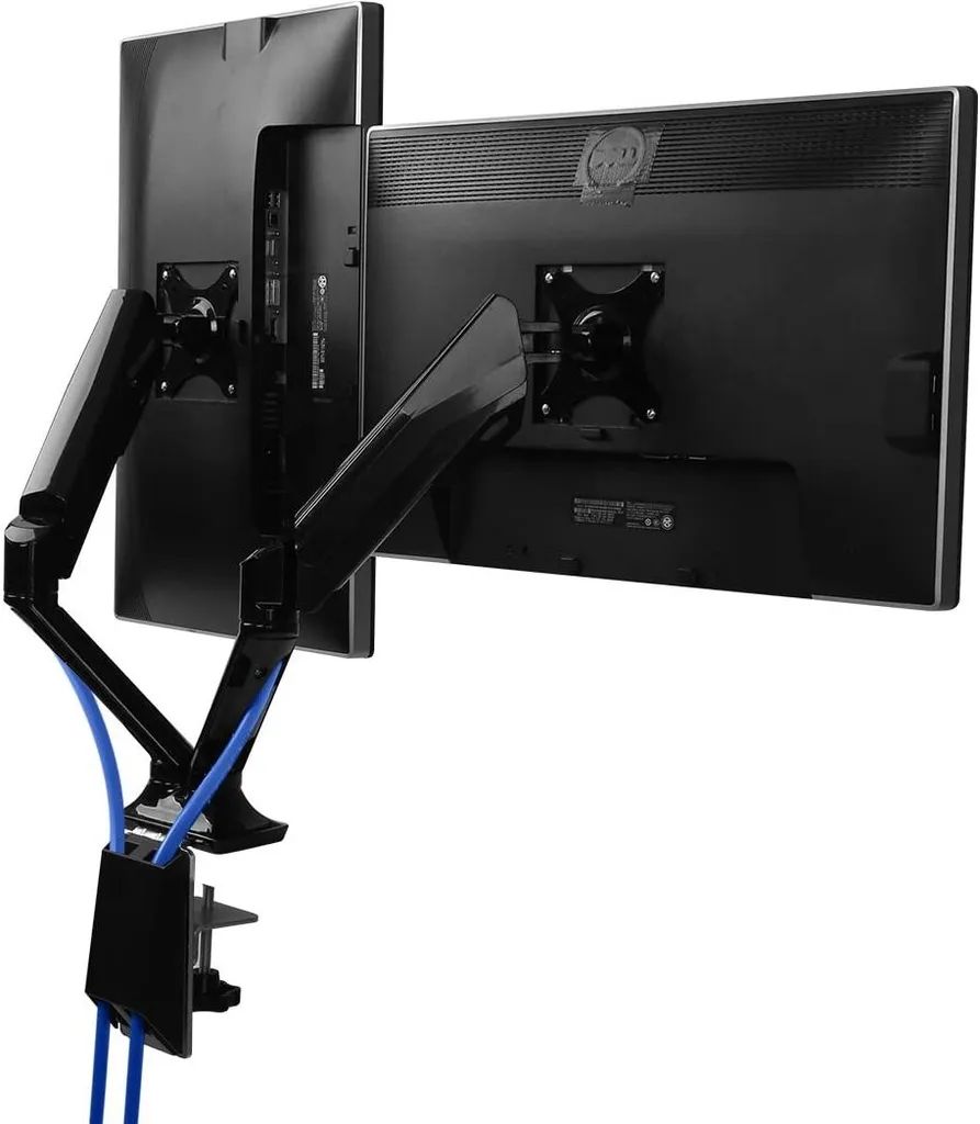 Fini le Mal de Dos : Support Écran Double à Gaz pour Bureau Ergonomique