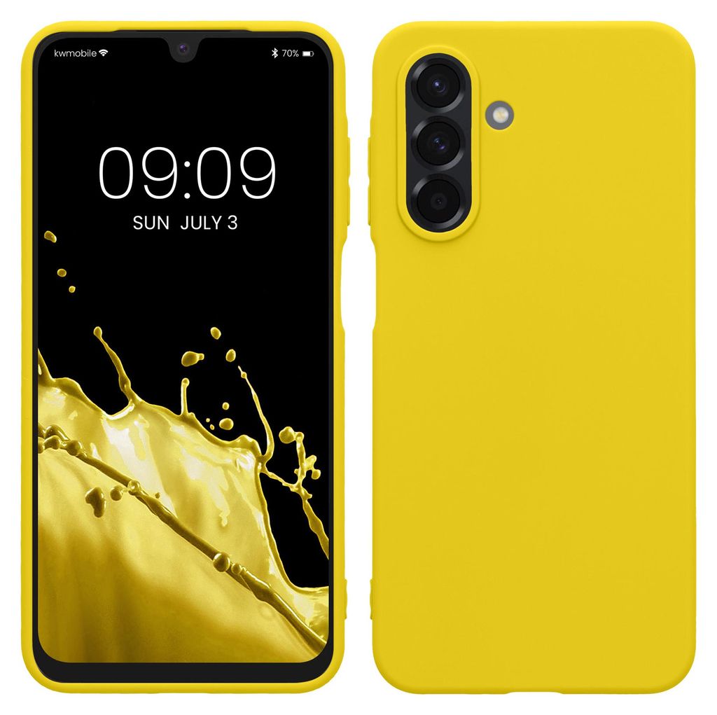 kwmobile Handyhülle für Samsung Galaxy A26 5G Hülle - TPU Case - Kabelloses Laden - Schutzhülle Cover in Strahlend Gelb