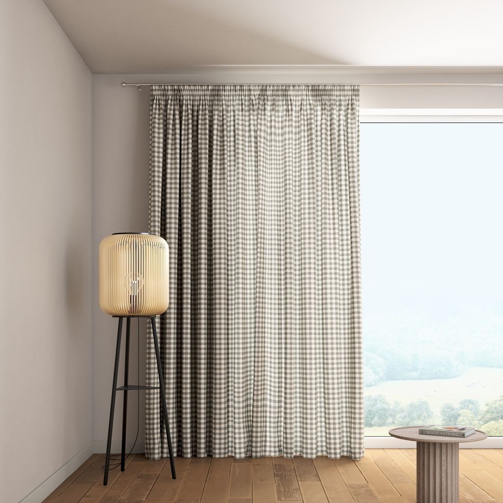 Dekoria Vorhang mit Kräuselband, grau-ecru , 130 x 245 cm Produktbild 