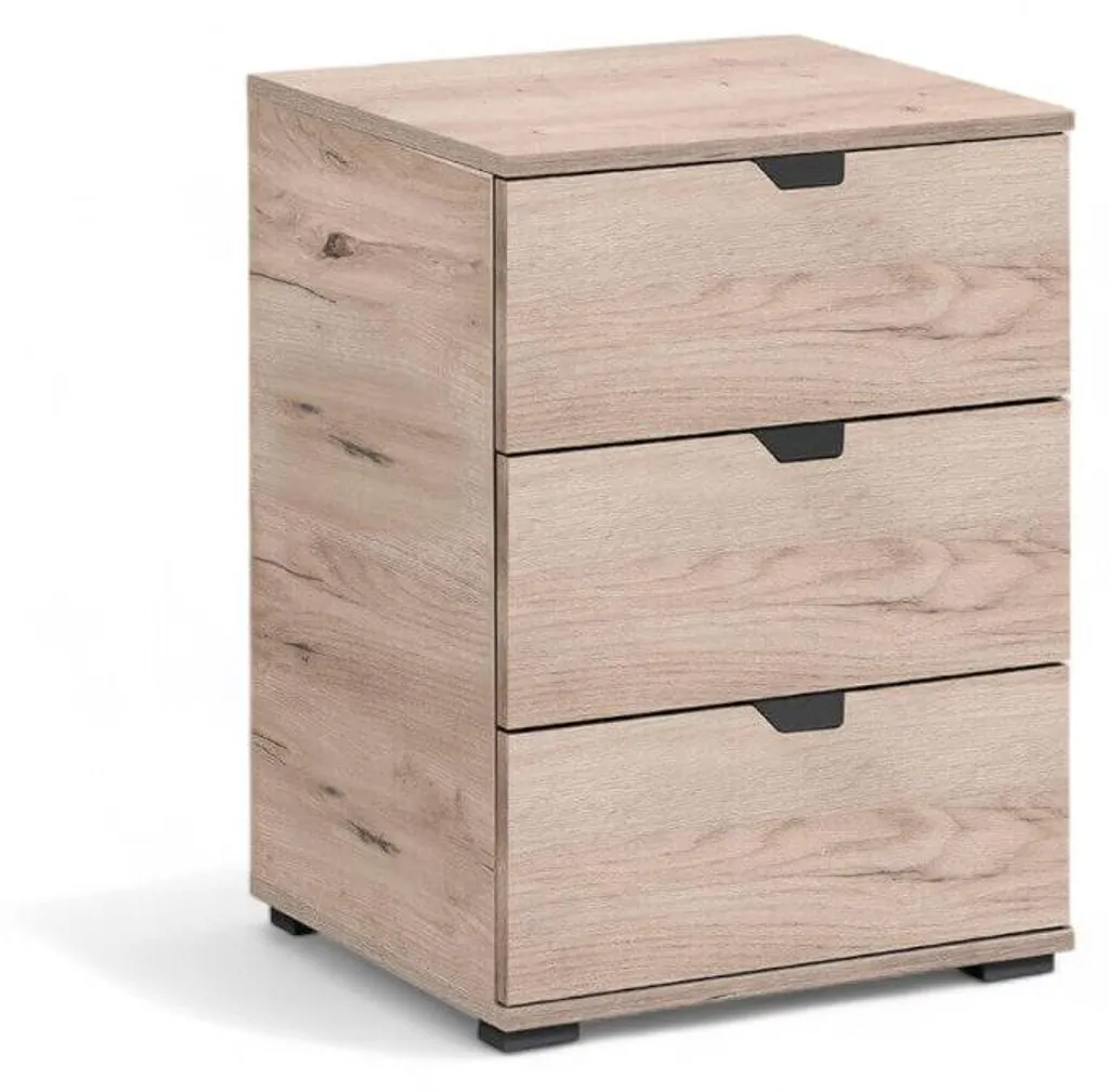 Table de chevet en chêne gris 45x40x63 cm - Modèle contemporain Orion