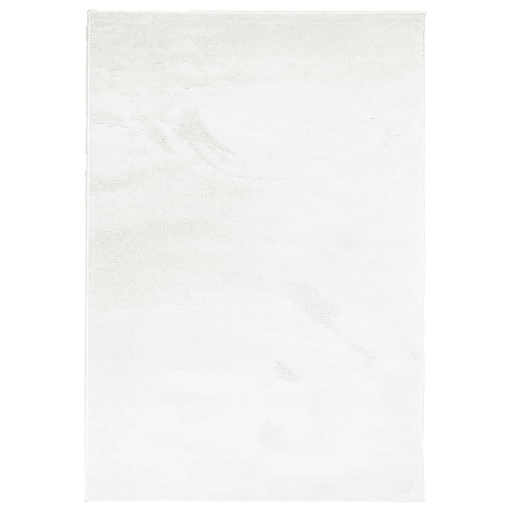 vidaXL Teppich OVIEDO Kurzflor Creme 120x170 cm Produktbild 
