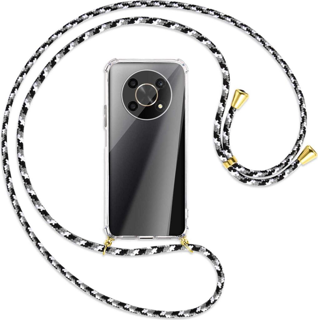 Handykette Backcover-Schutzhülle mit Band (Metall goldfarben) für Honor Magic4 Lite / X9 5G / X30 - schwarz/grau/weiß