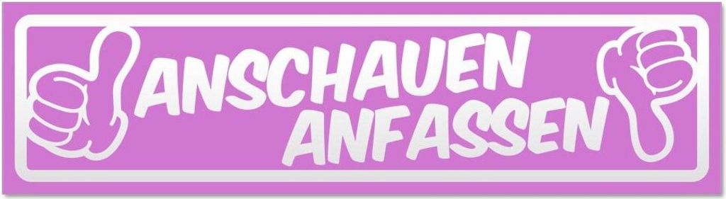 Kiwistar - Autoaufkleber - Flieder - 20 x 5,3 cm - Anschauen anfassen invertiert - Hinweis Aufkleber Sticker für Auto, Kfz, Fahrrad, PKW, LKW