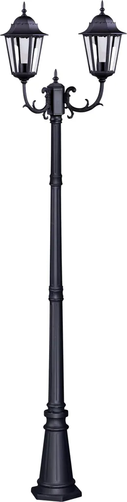 Lampadaire de jardin double noir pour éclairer allée et grande terrasse