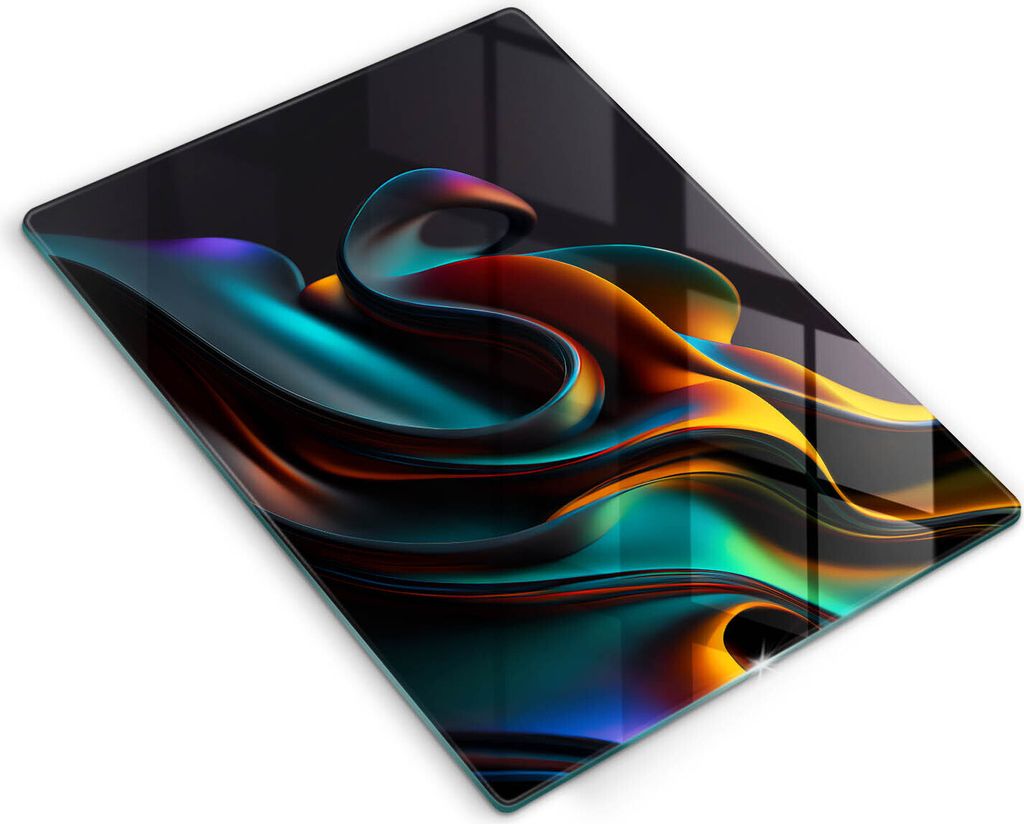 Abdeckung Glas - Küchenabdeckung - 40x52 cm - Abdeckplatte - Bunte Abstraktion