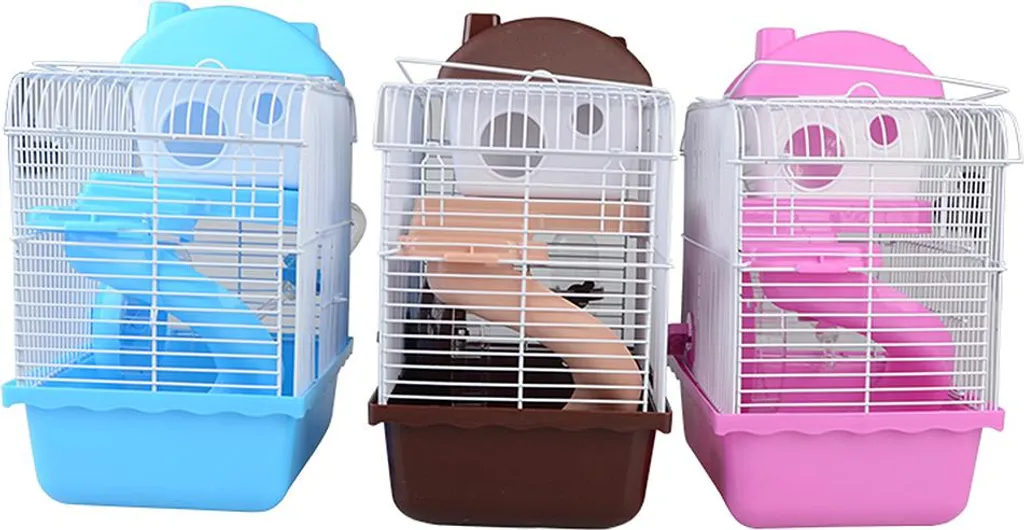 Cage à hamster double couche bleu idéale pour optimiser votre espace