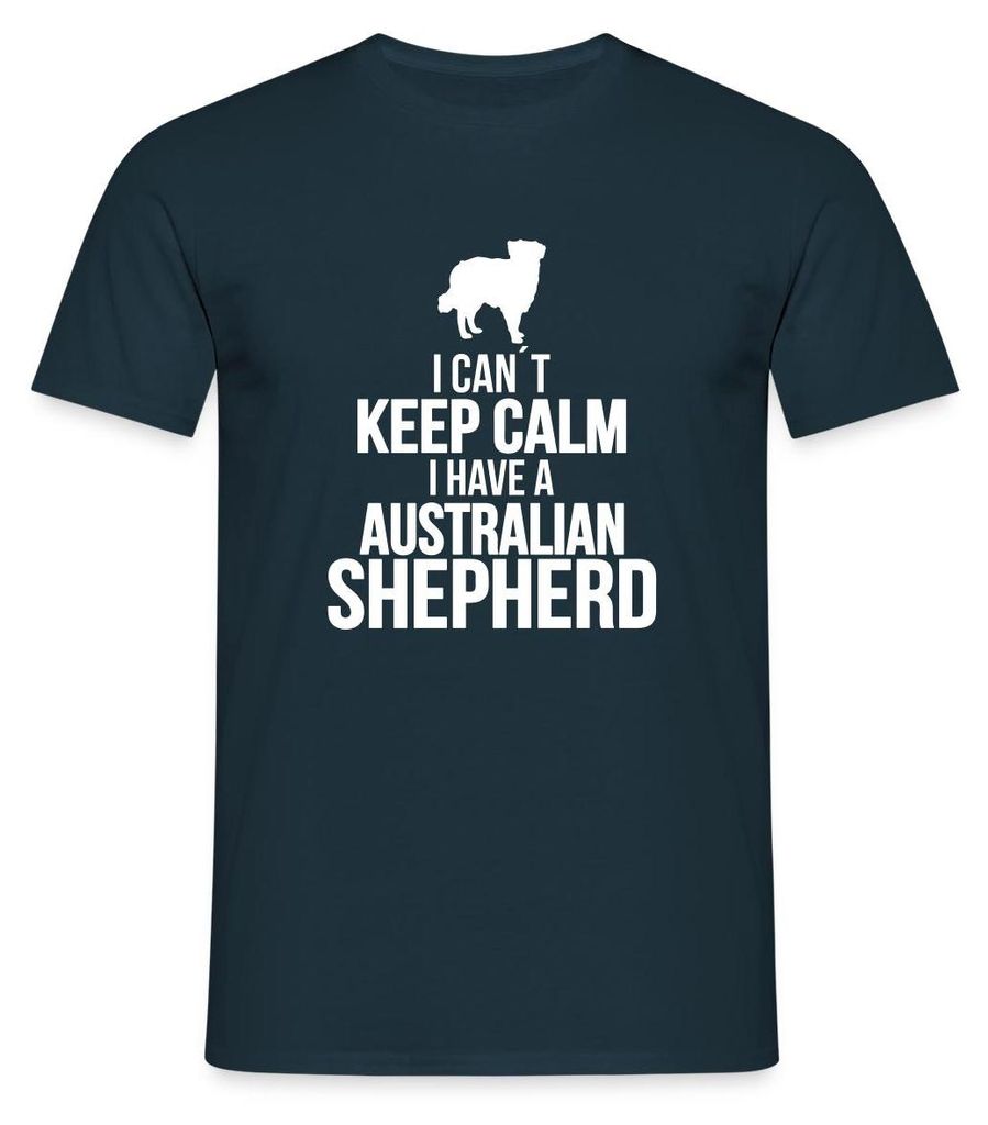 Spreadshirt I Can't Keep Calm I Have An Australian Shepherd Männer T-Shirt, XXL, Navy
