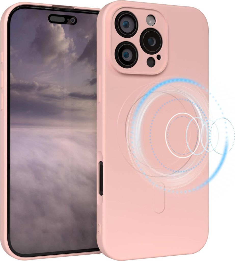 EAZY CASE - Silikonhülle magnetisch für Apple iPhone 16 Pro Max, Hülle Silikon, weich stoßfeste Magnet Handyhülle, Schutzhülle mit Kameraschu...