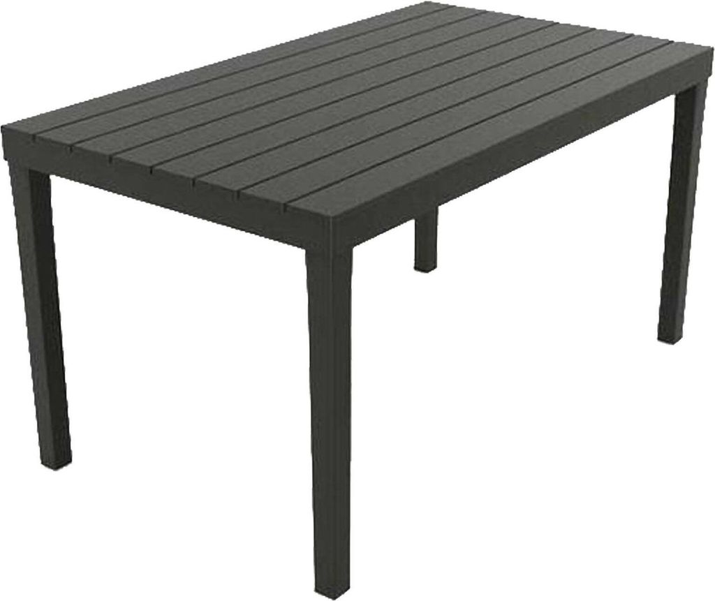 Gartentisch Dmoto, Rechteckiger Esstisch, Mehrzweck-Gartentisch für den Innen- und Außenbereich, 100 % Italy, 138x78h72 cm, Anthrazit