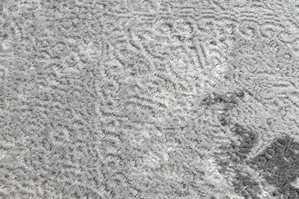 Tapis Rond Gris Structural en Molleton - Modèle Vintage MEFE 8731 100cm - 3