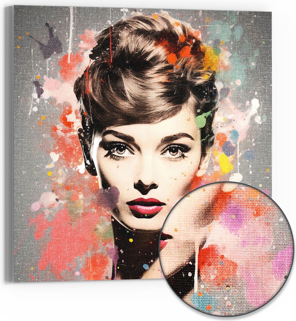 DEQOART Hybrid Leinwand Bild 50x50 cm 'Kontrast der Schönheit' Wandbild Glas flach modern