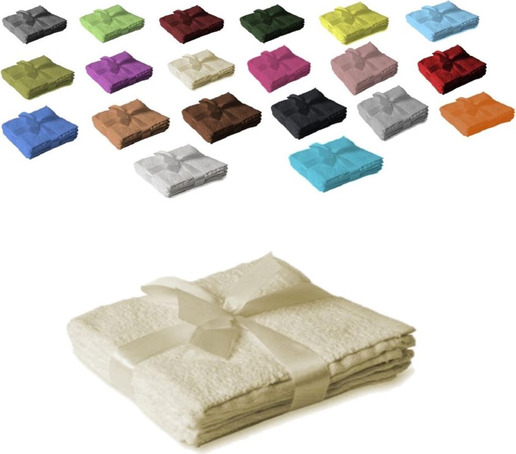 Handtuch Spar Set Baumwolle 500 g/m² Naturweiß 12 x Seiftuch 30 x 30 cm
