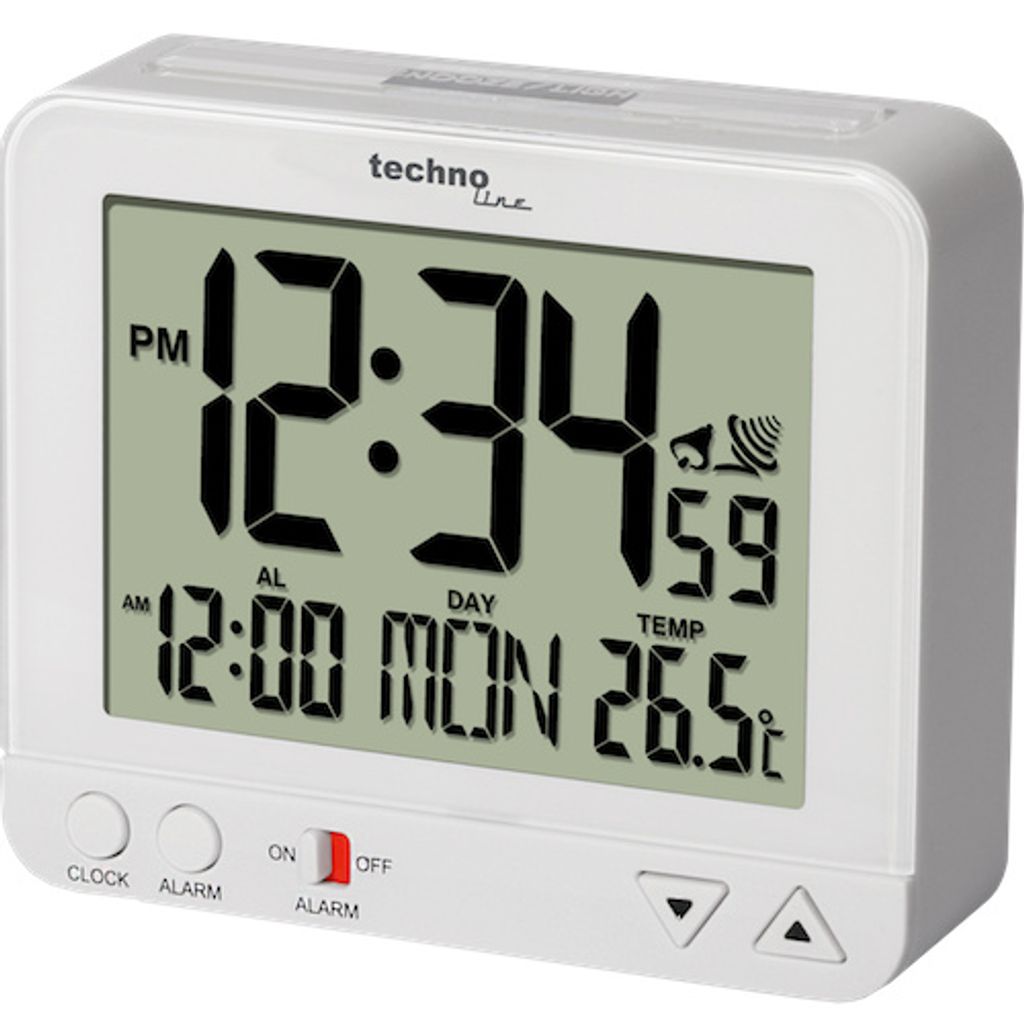 Technoline WT 195, Cyfrowy budzik, Biały, LCD, AA, 96 mm, Zdjęcie produktu 