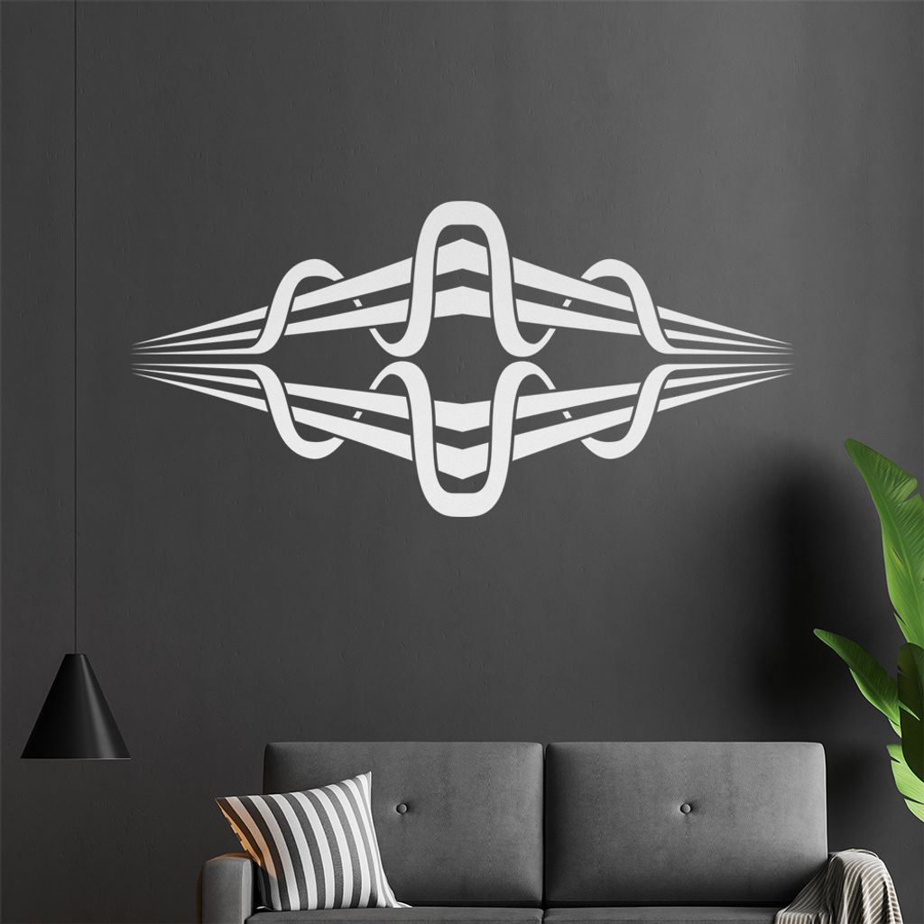 Tribal Wellen Wandtattoo in 6 Größen - Wandaufkleber Wall Sticker - Dekoration, Küche, Wohnzimmer, Schlafzimmer, Badezimmer