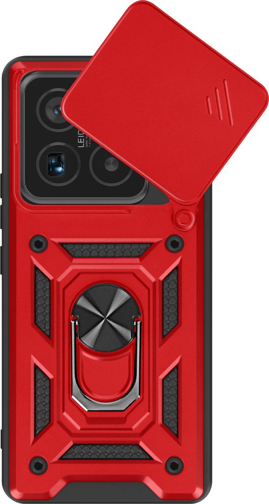 Mayaxess, Hülle für Xiaomi 15 Pro Ring Support mit Kameraschutz, Rot