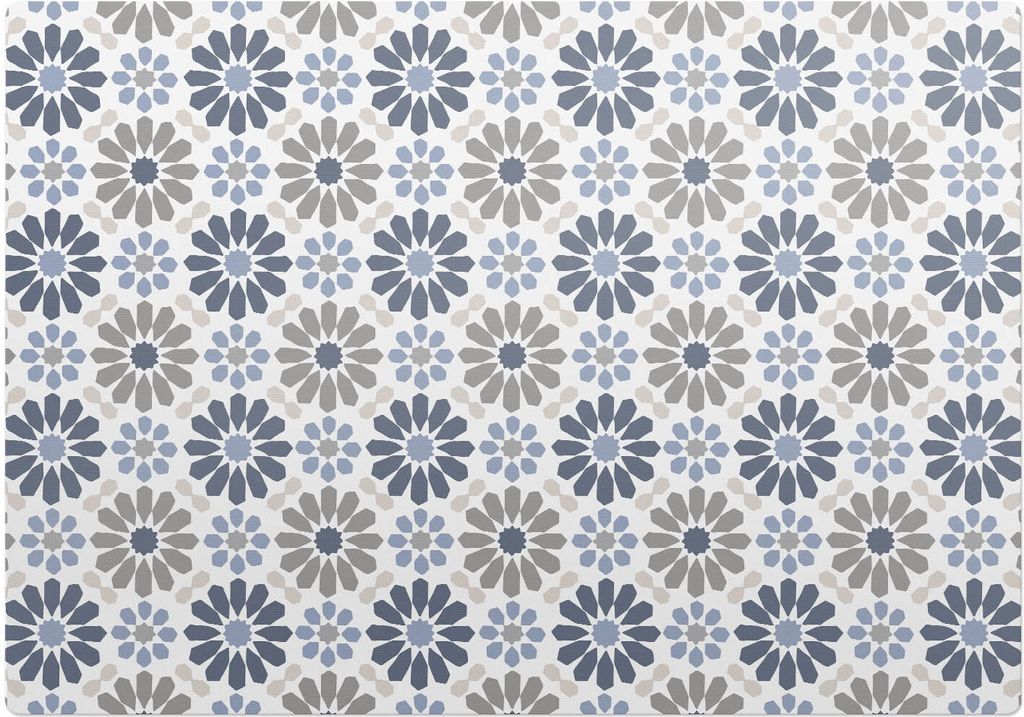 Retro-Blumenmuster – Bodenschutzmatte – Stuhlunterlage 100x100 cm – Rutschfest – Hartbodenmatte