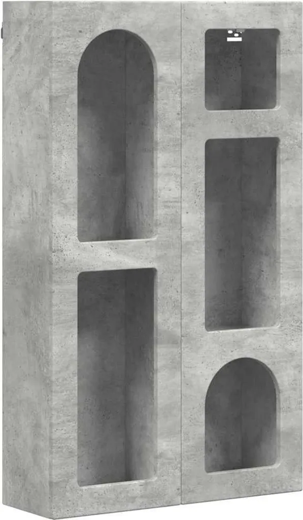 vidaXL Armadio a muro grigio cemento 59 x 20 x 100 cm materiale a base di legno
