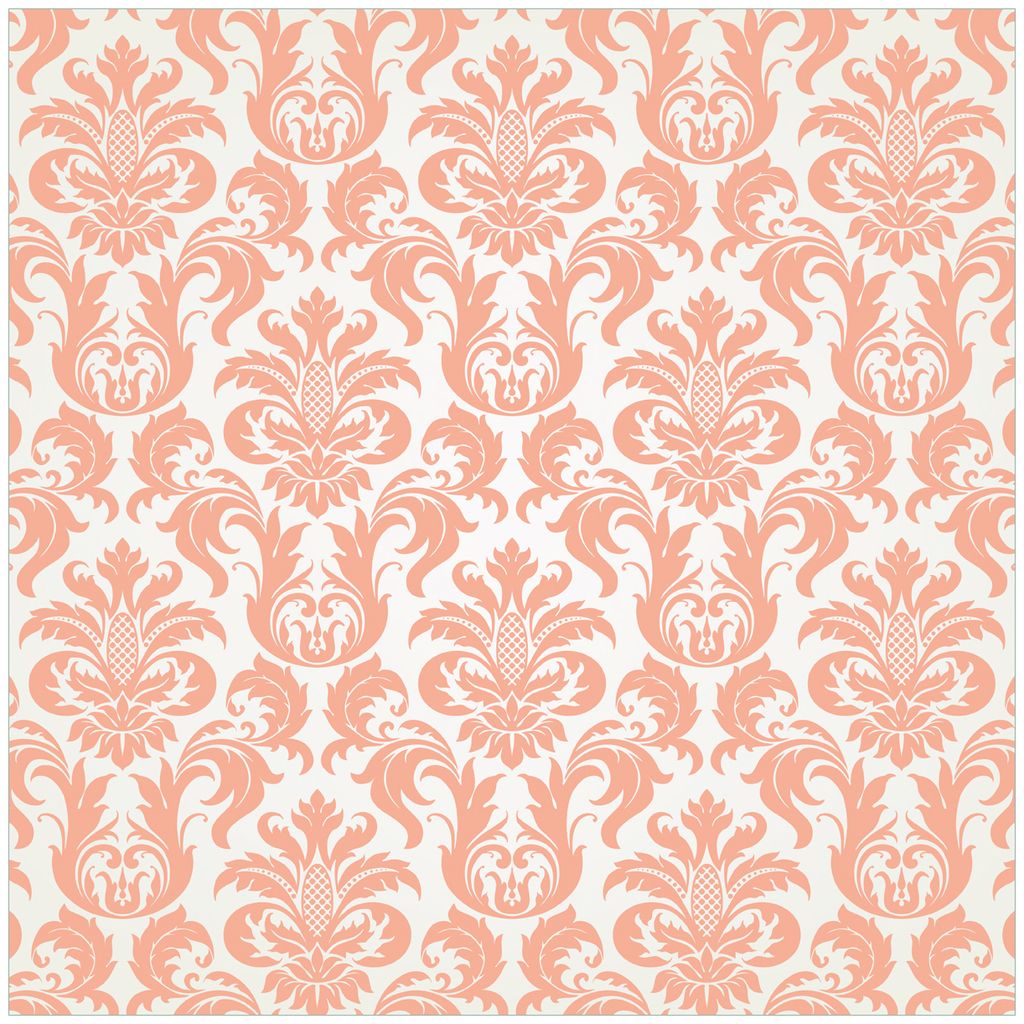Wallario Premium Glasbild, freischwebende Optik, kräftige Farben, Größe 50 x 50 cm Motiv Königliche Schnörkelei in weiß und orange