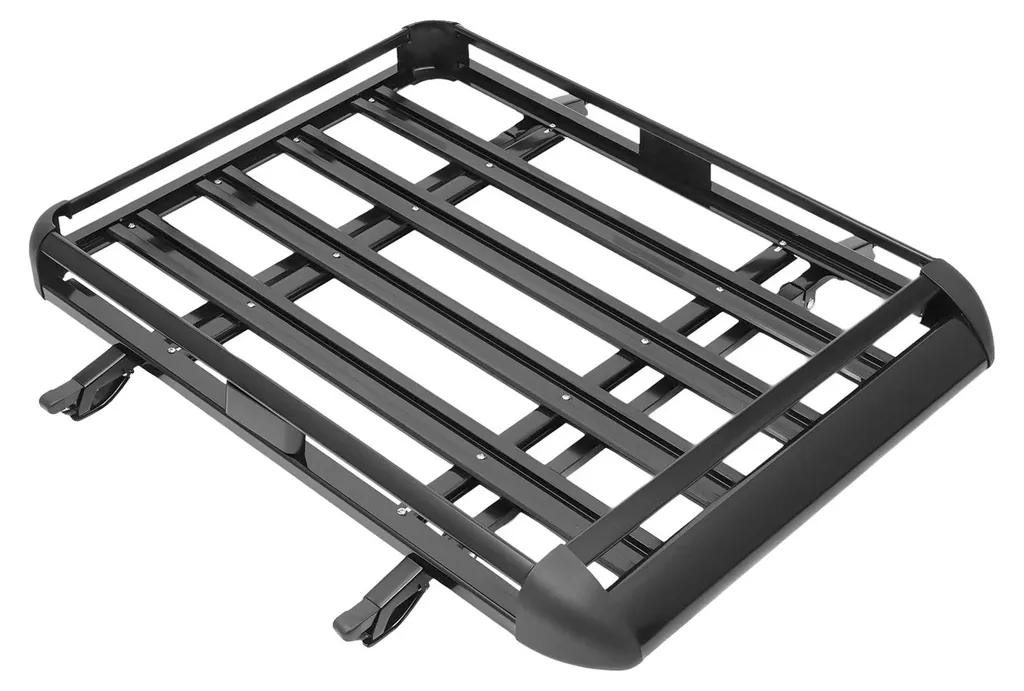 Jeu de barres de toit universelles noires 68 kg pour rails de voiture