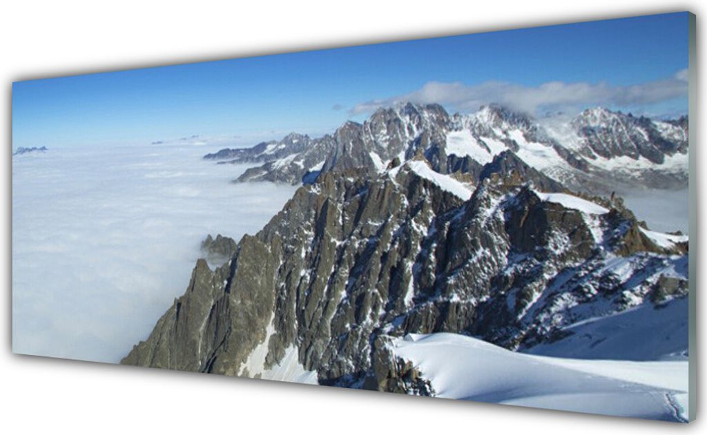 Glasbilder 125x50 Wandbild Druck auf Glas Gebirge Nebel Landschaft