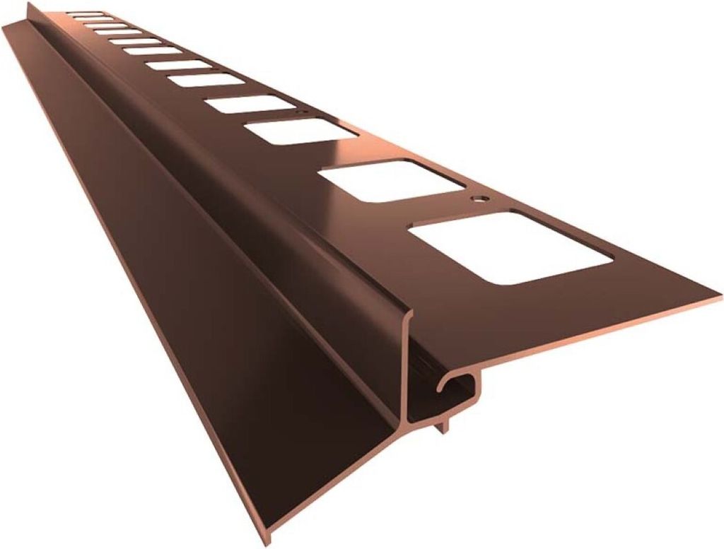 Renoplast Aluminium Traufprofil K102 Keramikboden, Profil 200cm, Braun