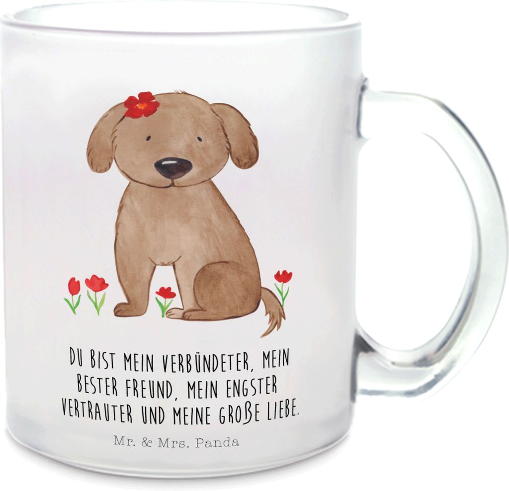 Mr. & Mrs. Panda Tee Tasse Hund Dame - Transparent - Geschenk, Pott, Lieb, Liebe, Teetasse Glas, Liebenswert, Kakaotasse, Hundeliebe, Hunde, Teegla...
