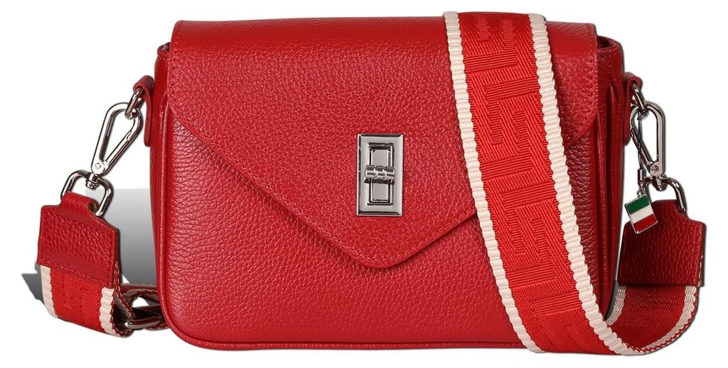Florence Leder Tasche Damen Umhängetasche rot 22x5x15cm inklusive Italien Flagge D2OTF851R6