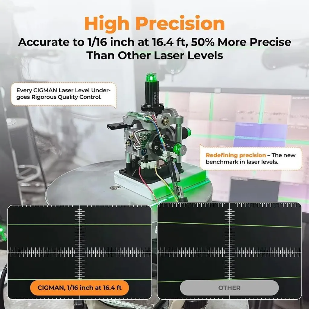 Niveau Laser 360 Degrés 16 Lignes Vertes avec Écran LCD et Application - 3