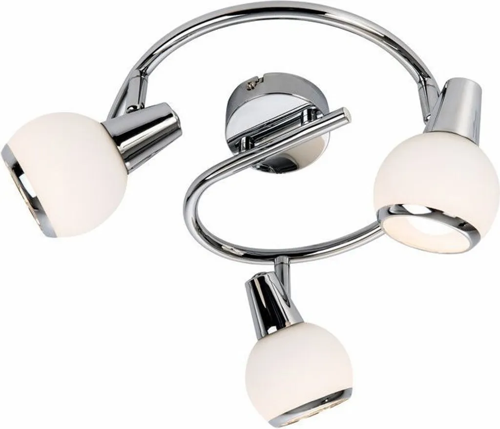 Plafonnier compact Loris Reality - Solution éclairage 3 feux métal chrome