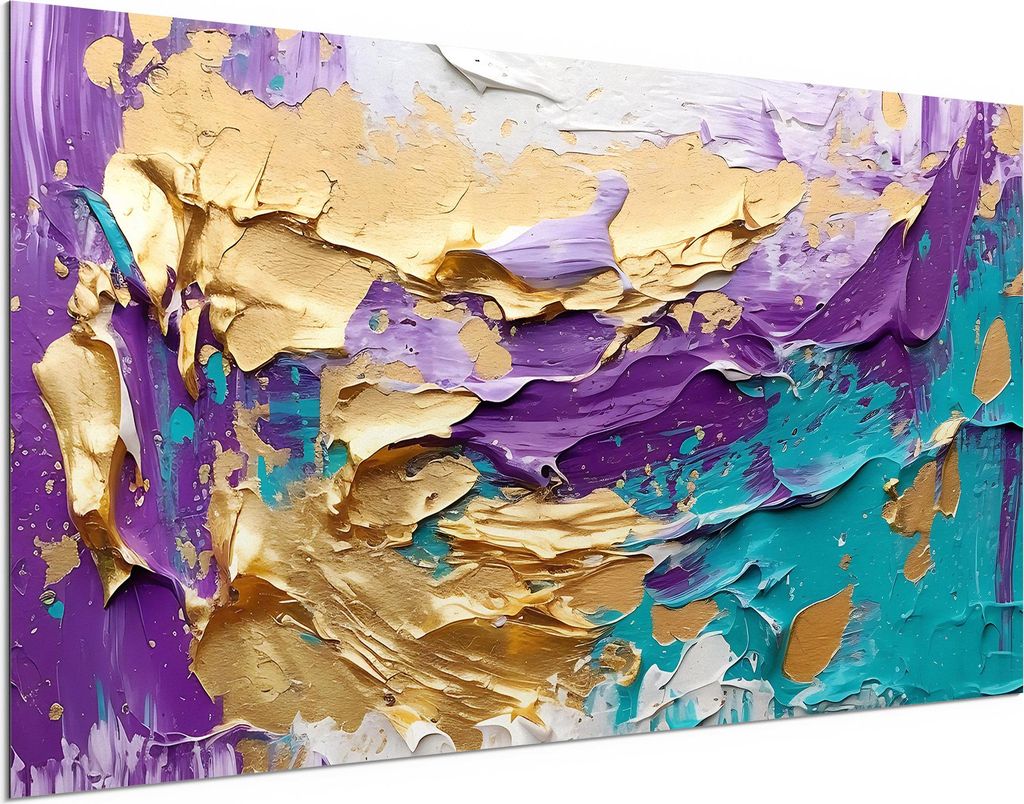 DEQORI Alu-Dibond Bild Weiß 100x50 cm 'Strahlkraft der Töne' Wandbild Metall dünn Design