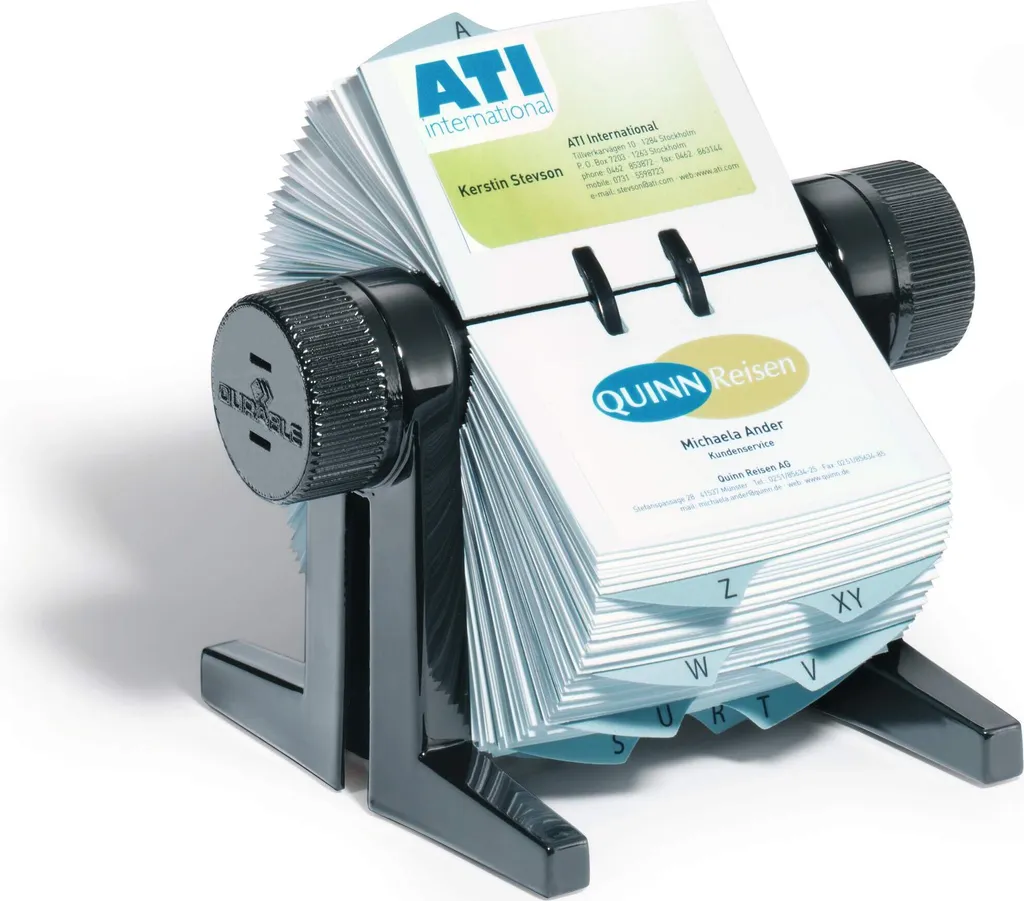 Range-cartes de Visite Rotatif VISIFIX CUBO Noir pour Bureau Professionnel