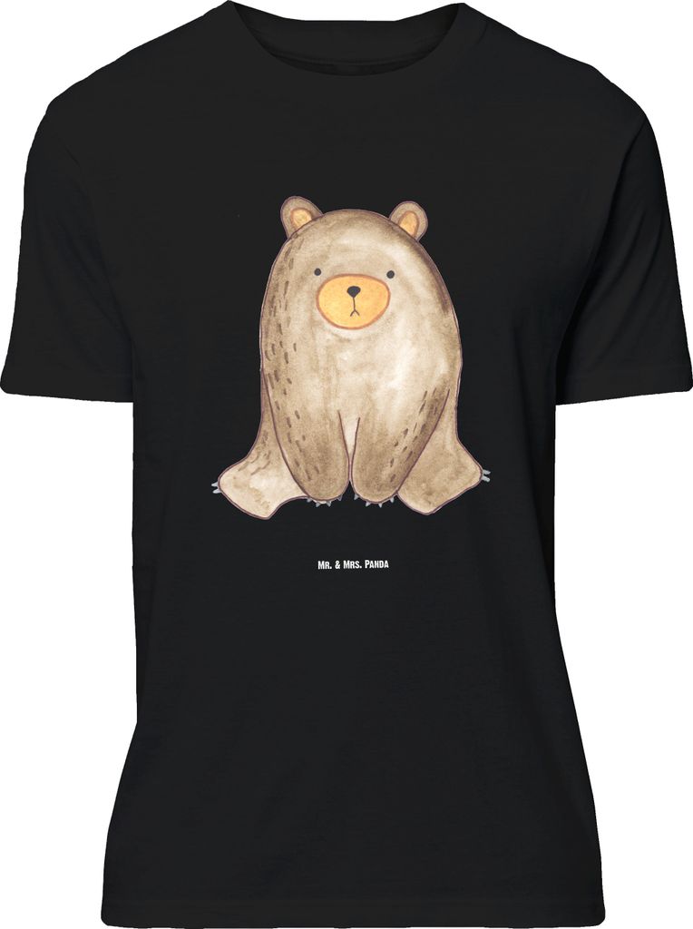 Mr. & Mrs. Panda Größe XL T-Shirt Bär sitzend - Schwarz - Geschenk, Teddy, Shirt, mit Spruch, Tshirt