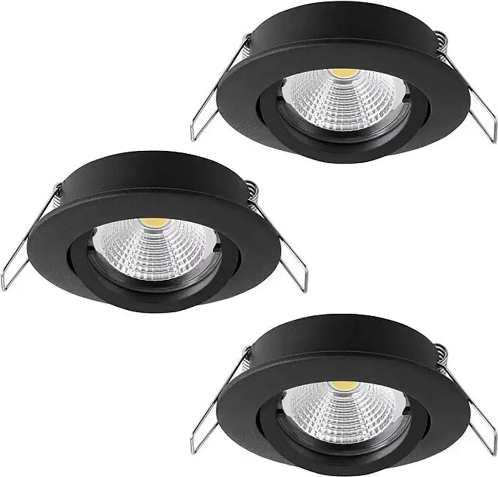 Luminaire LED TEDO 1 noir 14,4W, faisceau blanc chaud, forme ronde