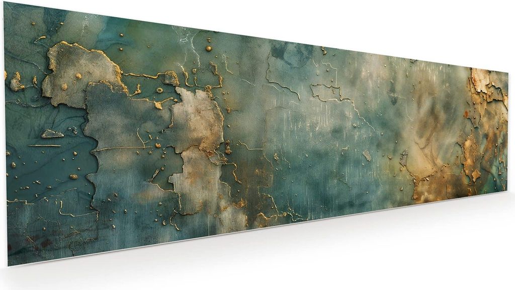 Glasbild 120x40cm in XXL für Wohnzimmer, Schlafzimmer Motiv Gealterte Wand