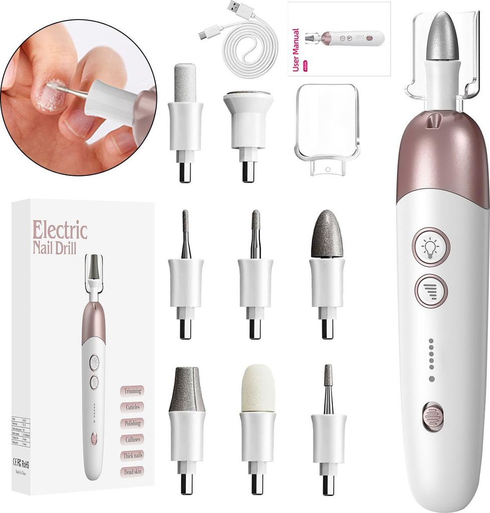 Kabellose elektrische Nagelfeile, Maniküre Pediküre Set, 5 Produktbild 