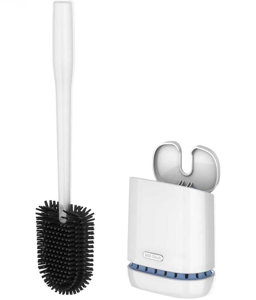 MR.SIGA Brosse de toilettes et support blanc pour salle de bains moderne