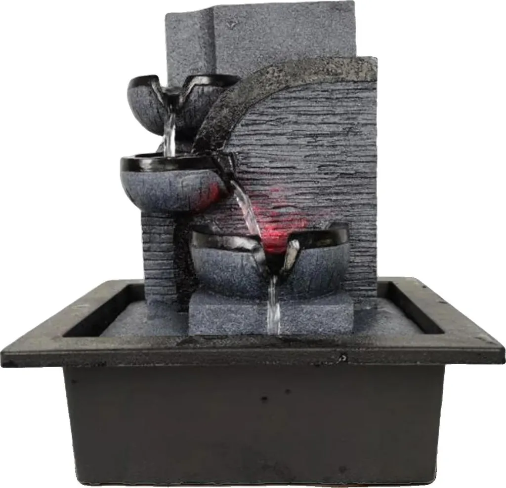 Fontaine lumineuse LED résine 29cm basse consommation 2.5W calme
