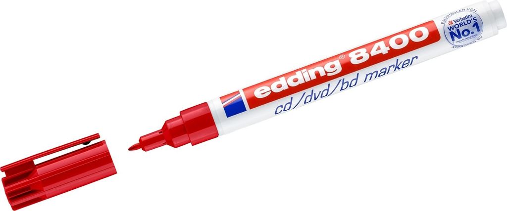 Edding - CD-Marker 8400 rund 0,5-1,0mm rot | 10 Stück