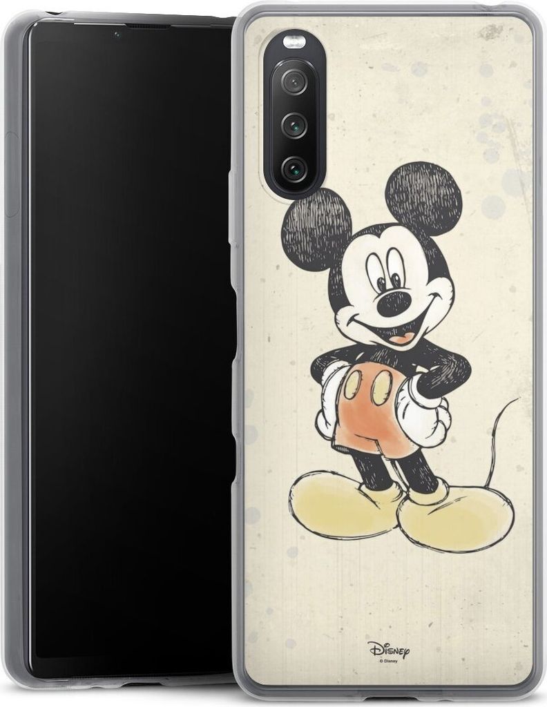 DeinDesign Slim Hülle für Sony Xperia 10 III Silikon Case Ultra Dünn Handyhülle Mickey & Minnie Mouse Offizielles Lizenzprodukt Wasserfarbe