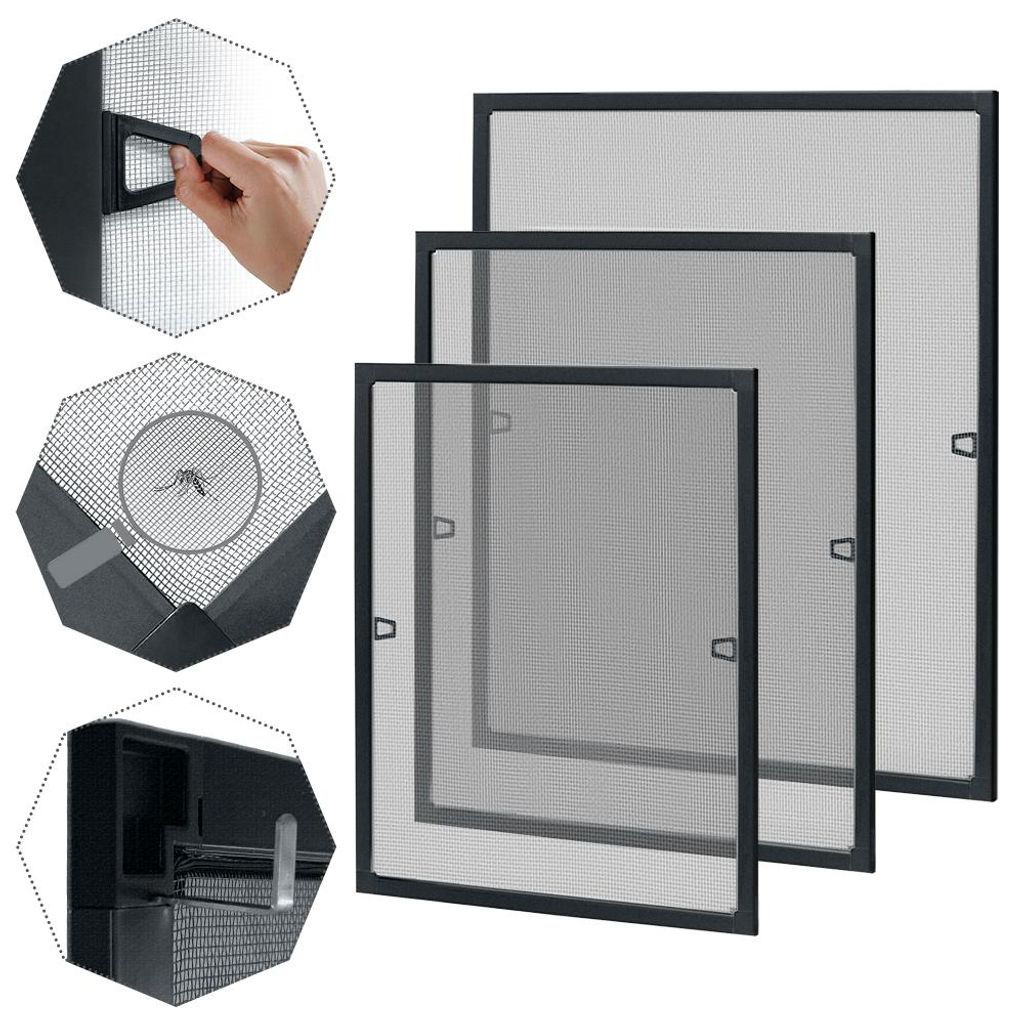 YZNAHRE Fliegengitter Fenster 100x120 cm mit Rahmen Produktbild 