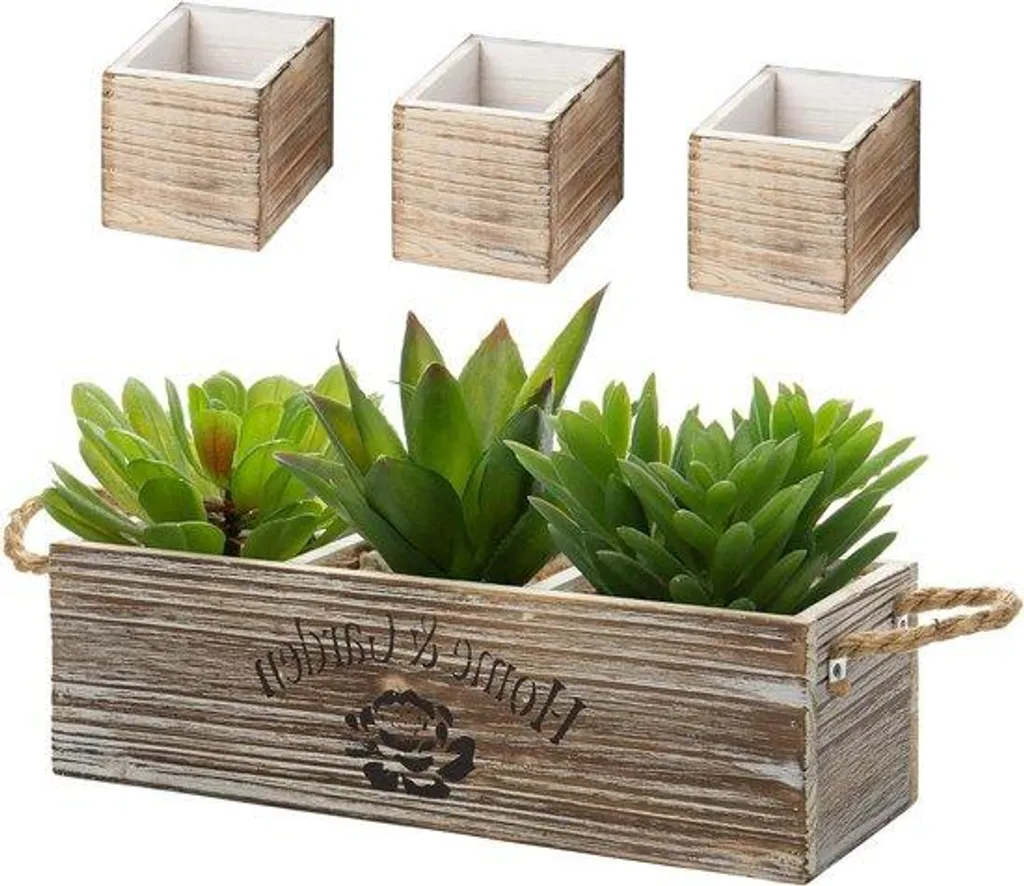 Caisse en bois 3 compartiments 34 cm : stop au désordre avec style rétro