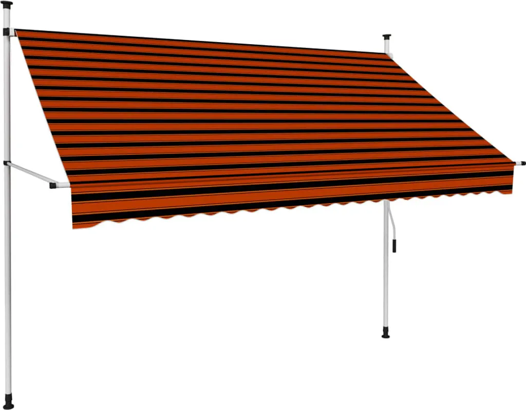 Tenda da Sole a Manovella 250cm Arancione Marrone - Pronta Consegna