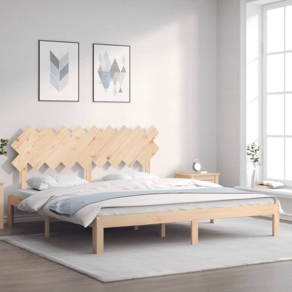 The Living Store Massivholzbett mit Kopfteil