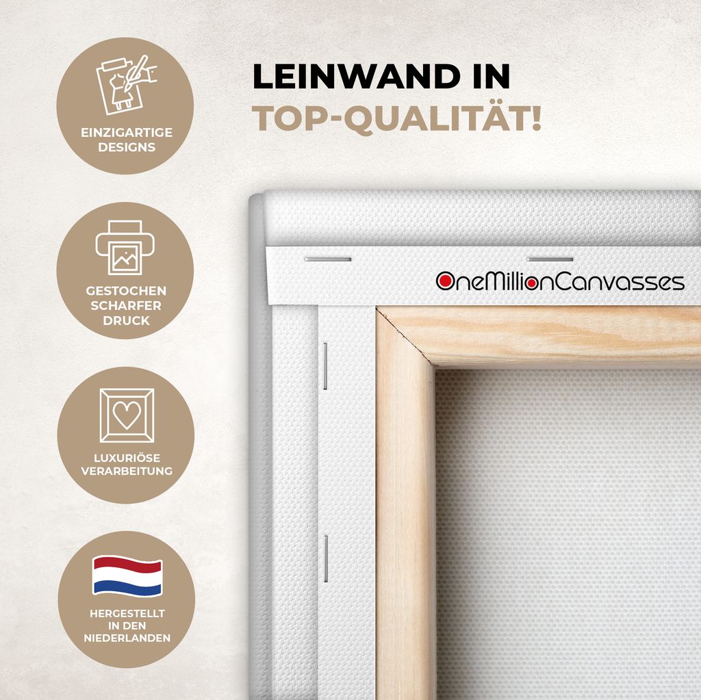 OneMillionCanvasses - Leinwandbilder - 140x90 cm, Regenbogen - Herzen - Wolken - Punkte - Pastell - Kinder, Wandbilder Kunstdruck Wanddekoration ...