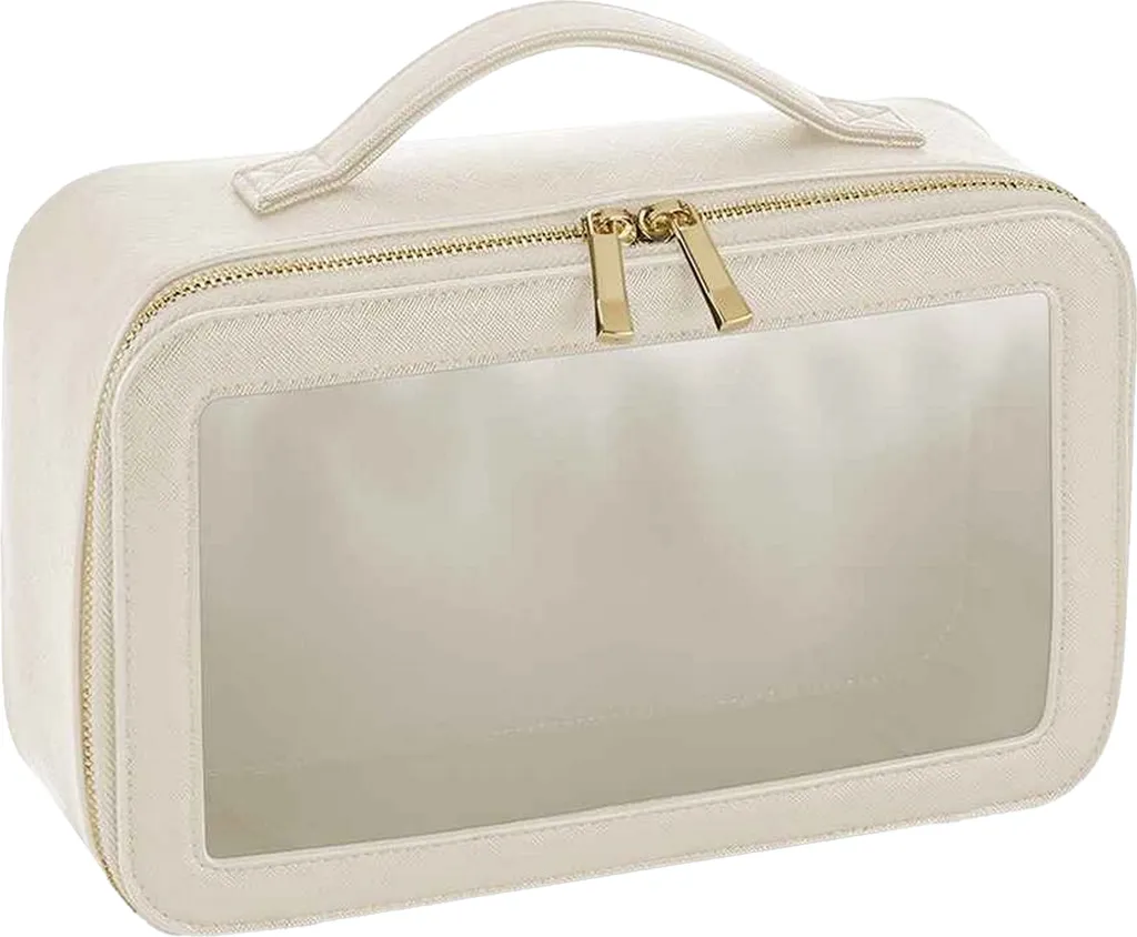 Bagbase Boutique PC5285: Borsa Cosmetici Trasparente Grigio Ostrica