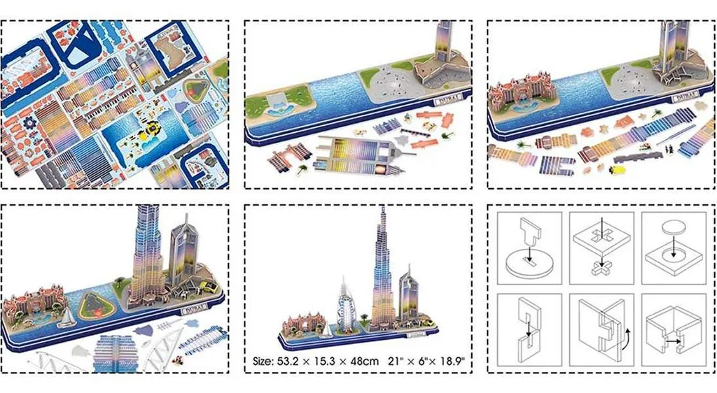 Maquette 3D Dubaï CityLine CubicFun : Puzzle d'architecture 182 pièces